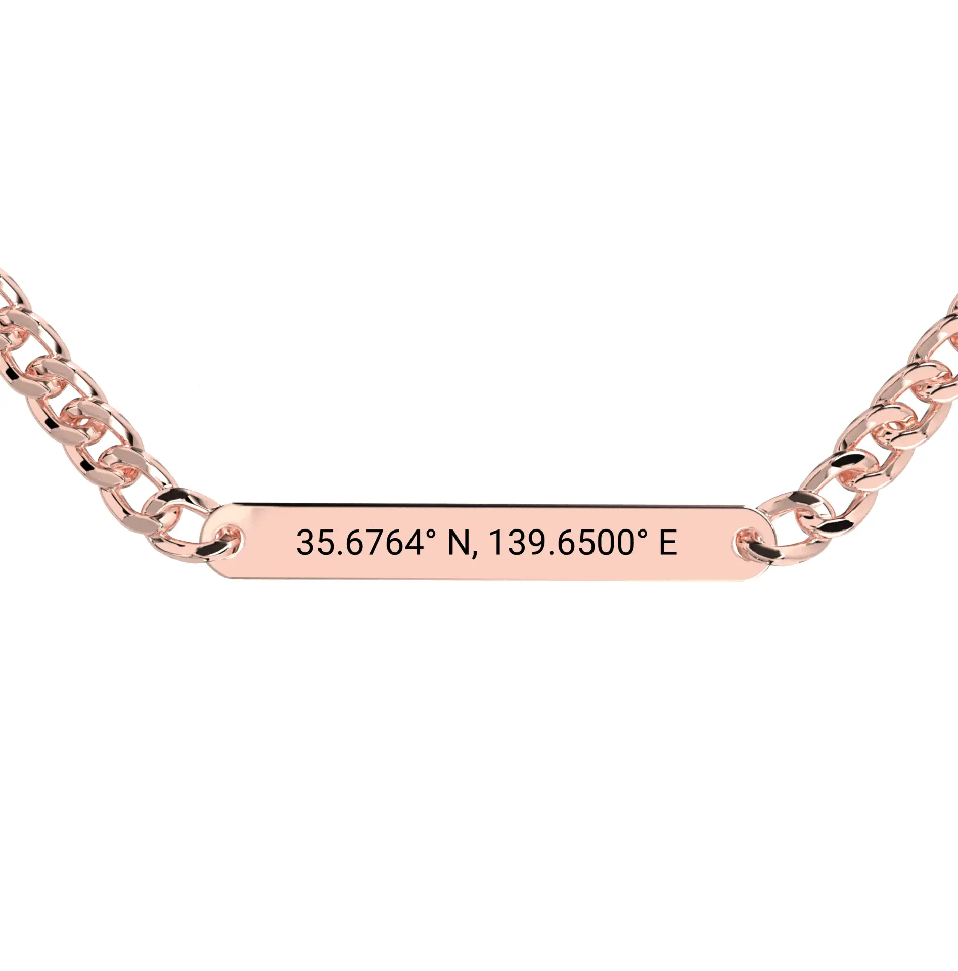 Coordinate Engraved Chunky Bracelet - Image 3