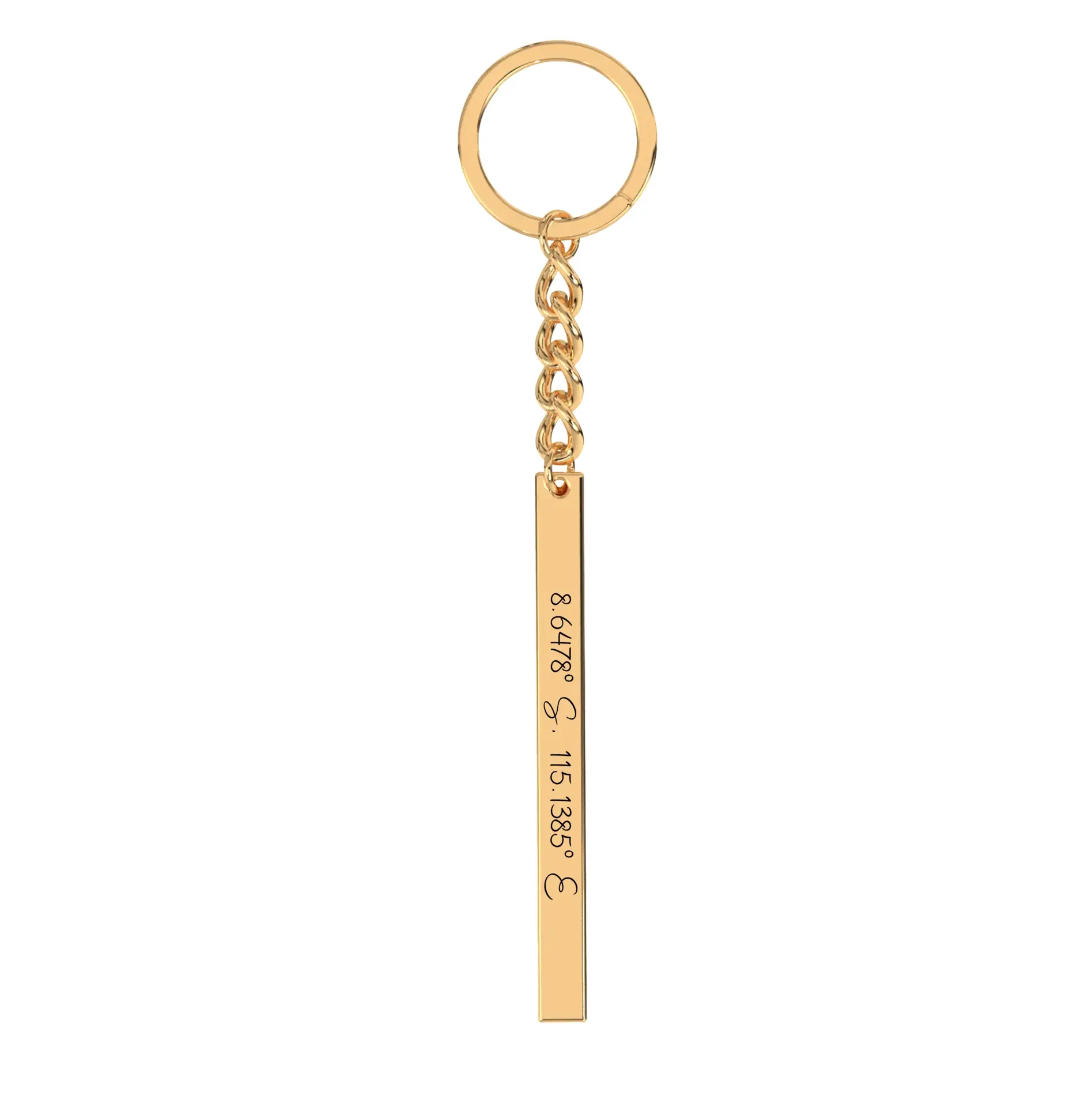 Coordinate Engraved Keychain - Image 3