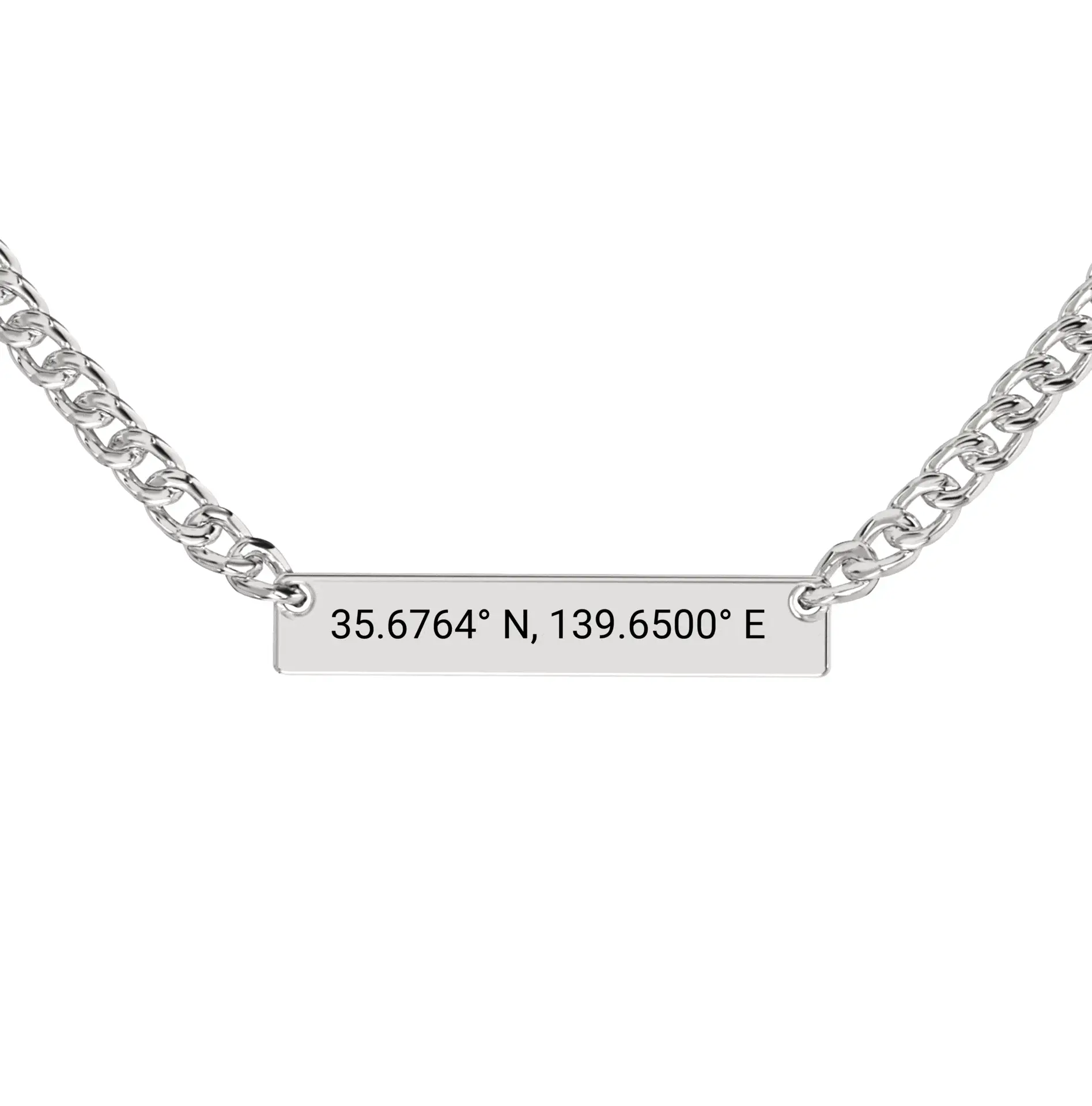 Coordinate Engraved Horizontal Bar Necklace - Image 5