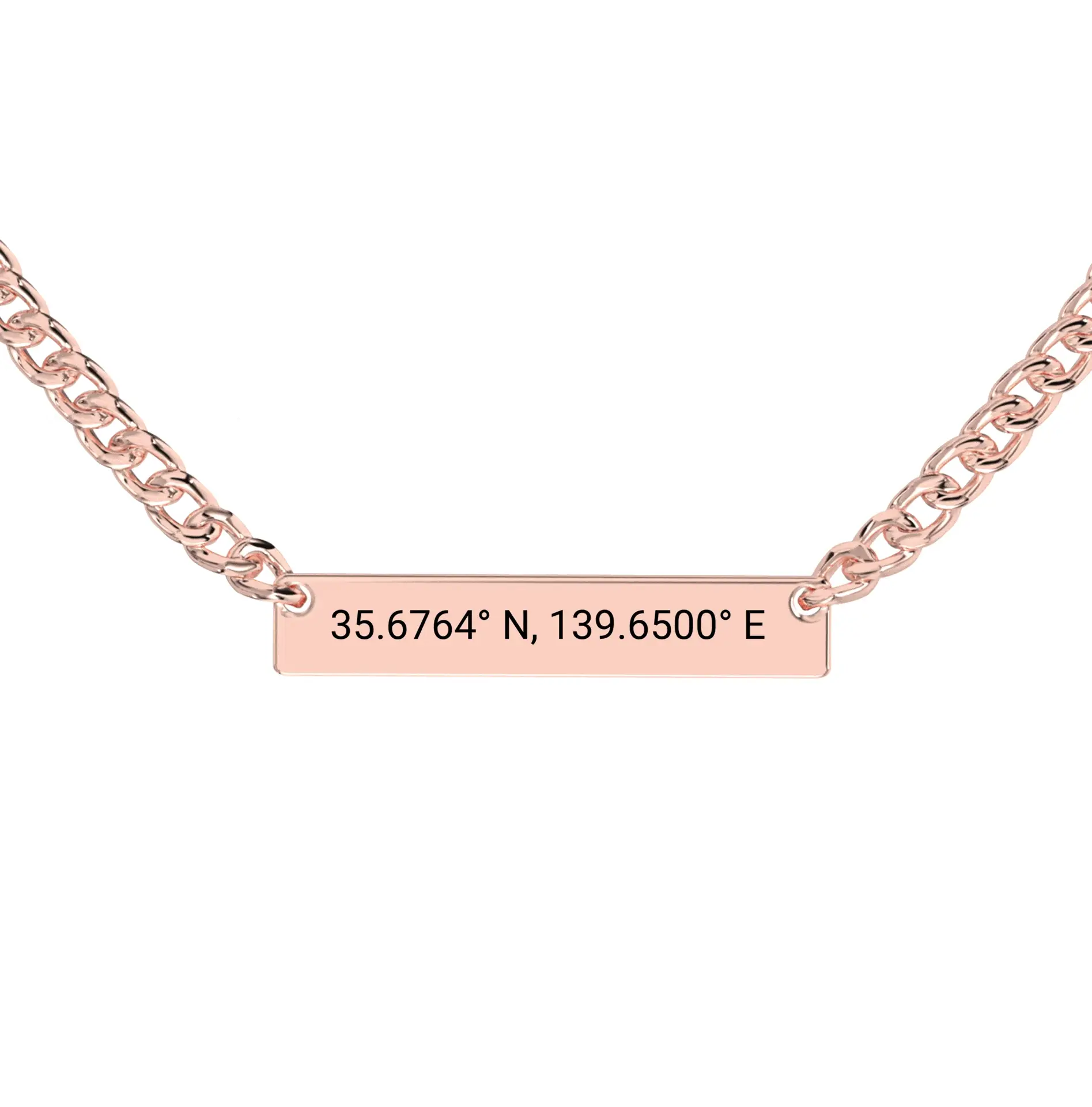 Coordinate Engraved Horizontal Bar Necklace - Image 6