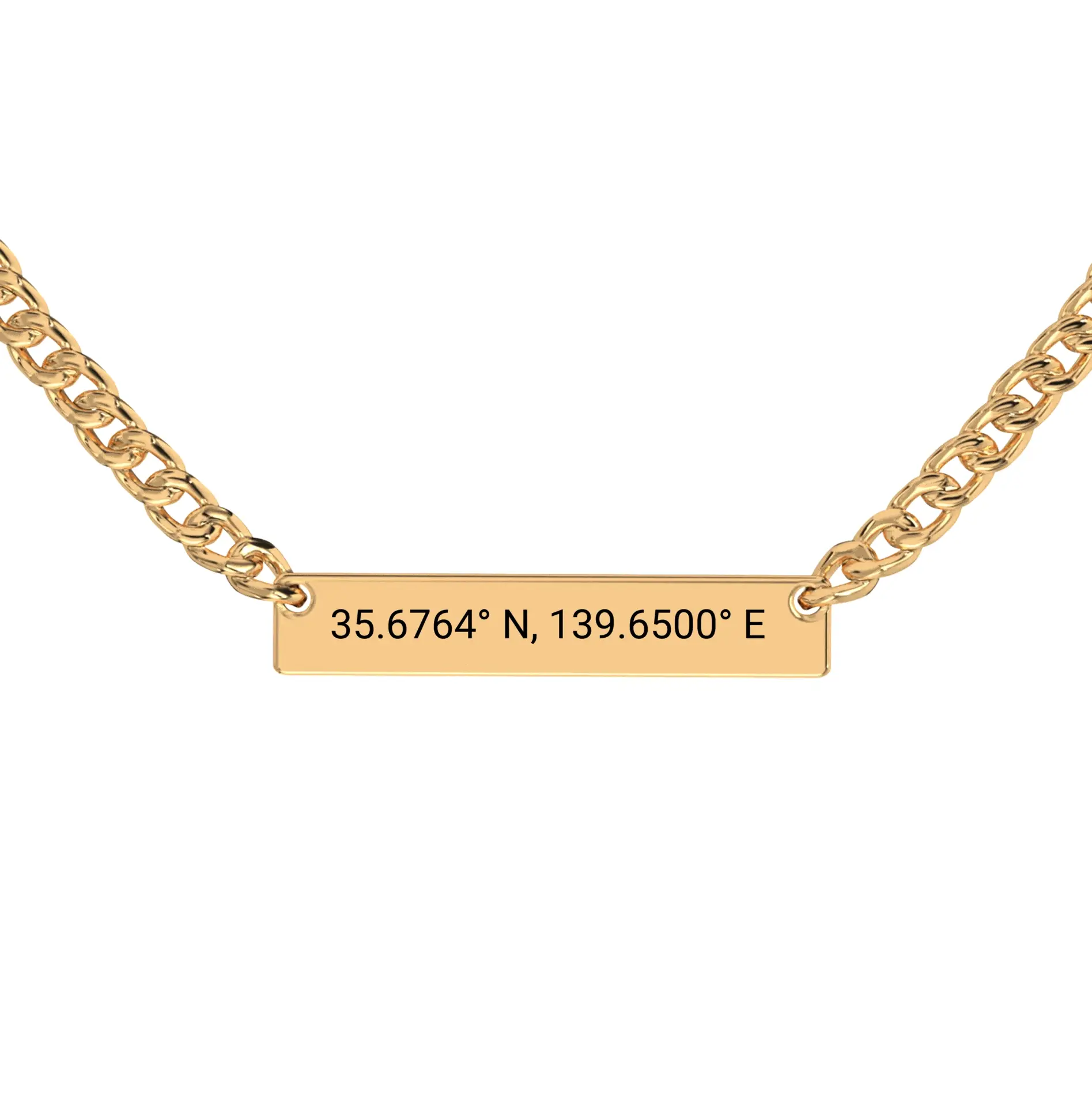 Coordinate Engraved Horizontal Bar Necklace - Image 7