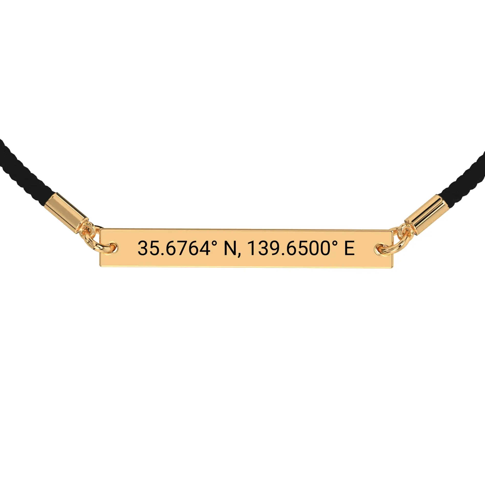 Coordinate Engraved Rope Bracelet - Image 3
