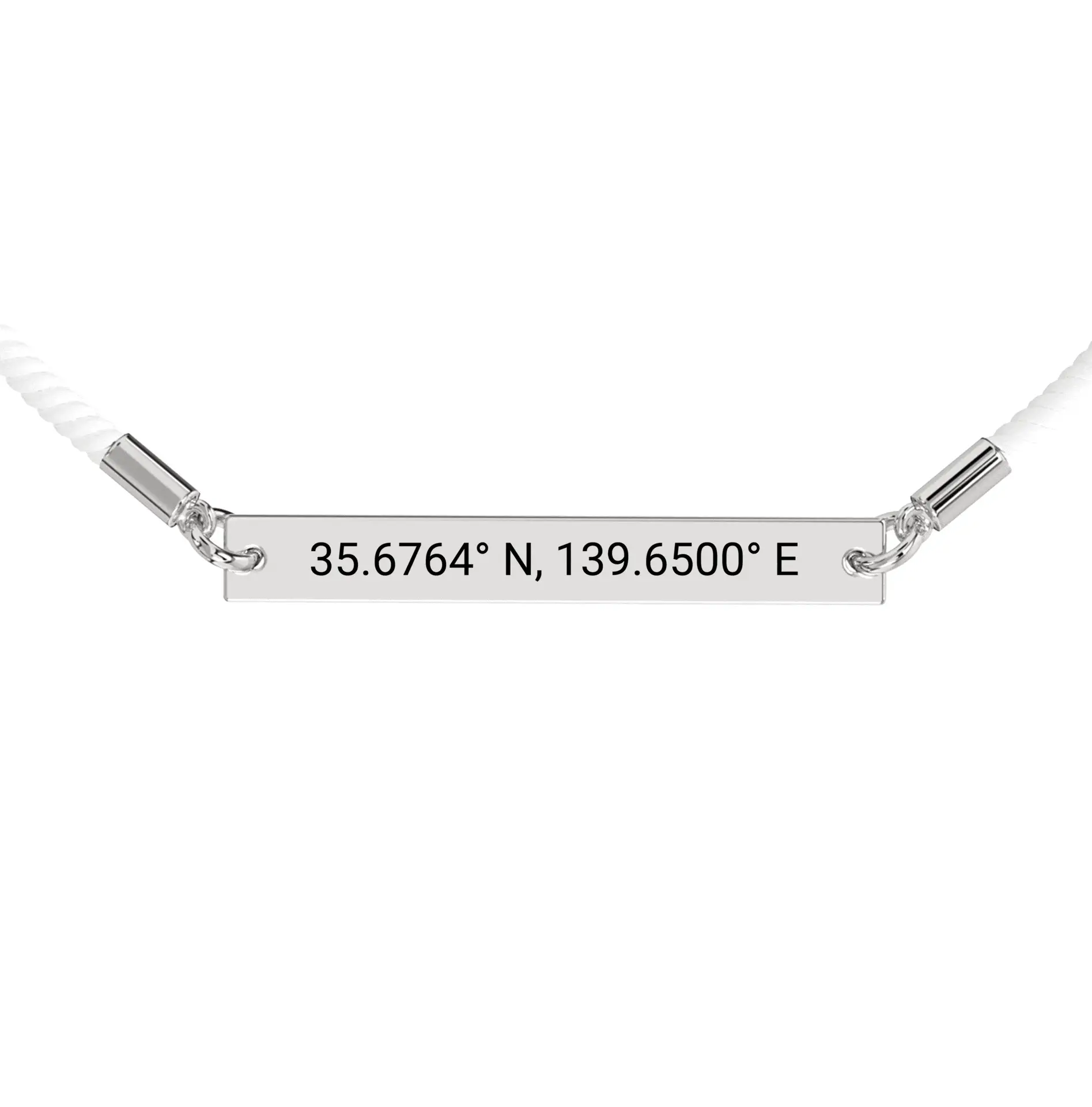 Coordinate Engraved Rope Bracelet - Image 7