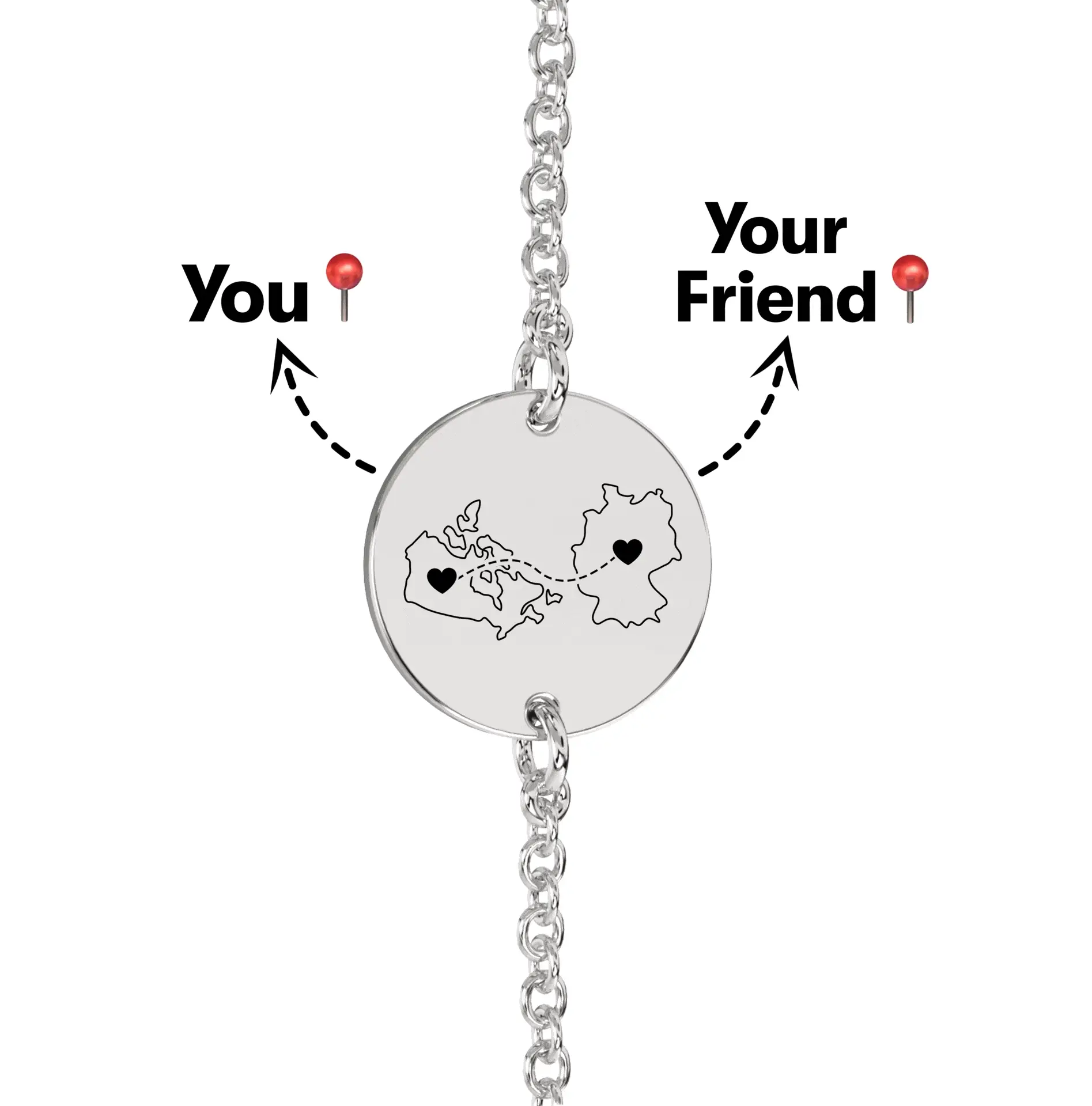 Long Distance Engraved Anklet/Bracelet - Image 4