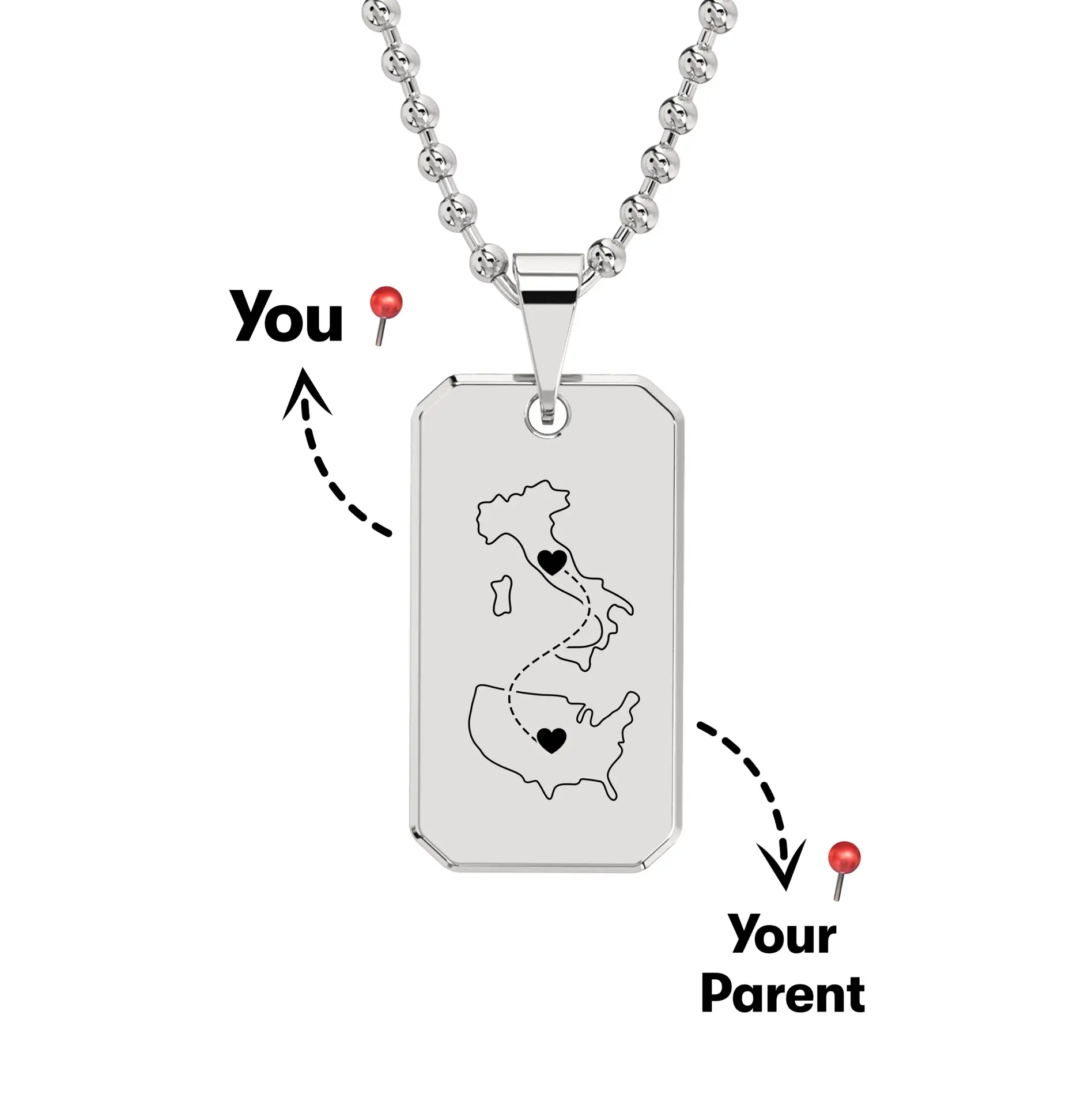 Long Distance Engraved Dogtag Necklace - Image 4