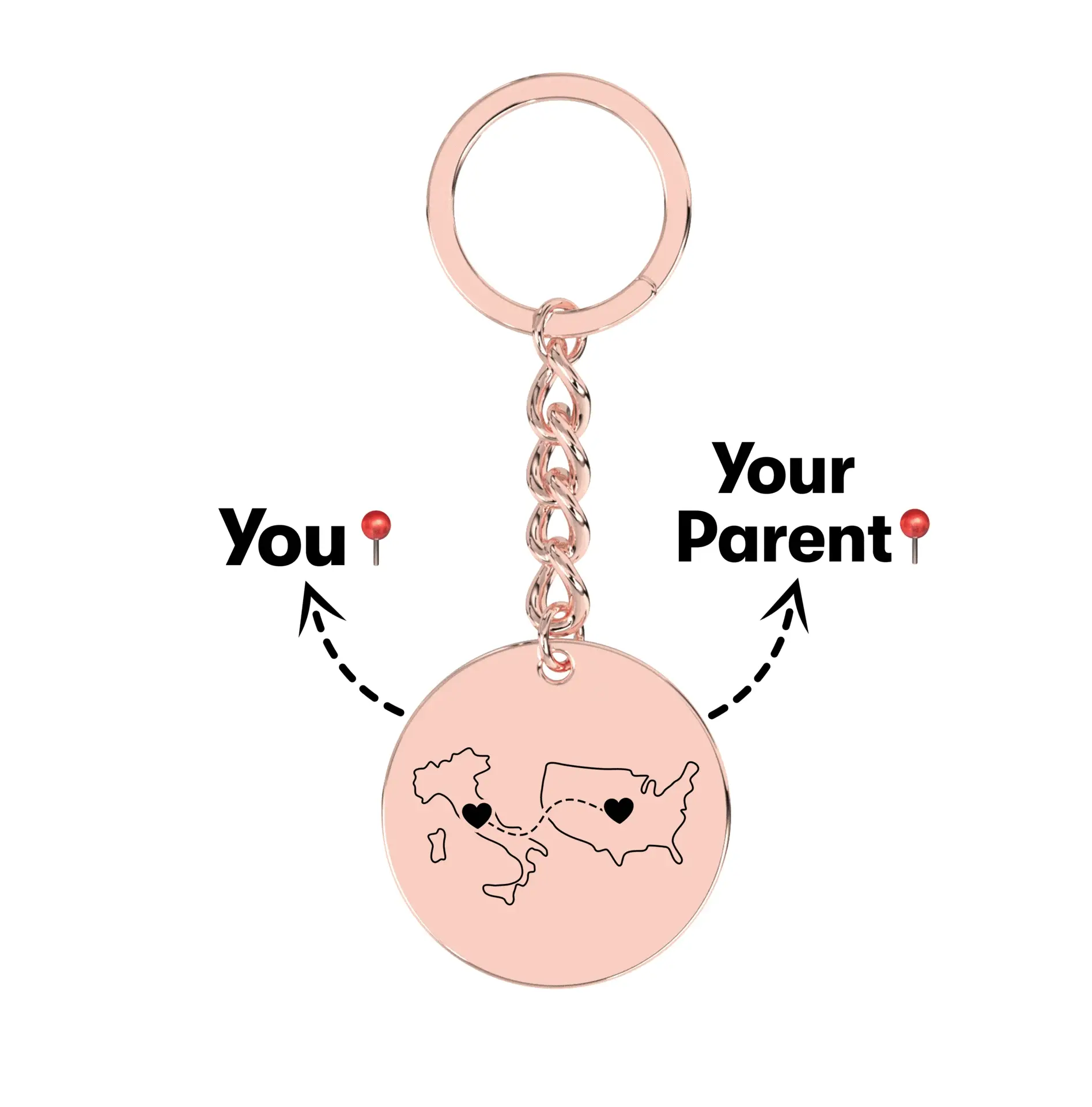 Long Distance Engraved Keychain - Image 4