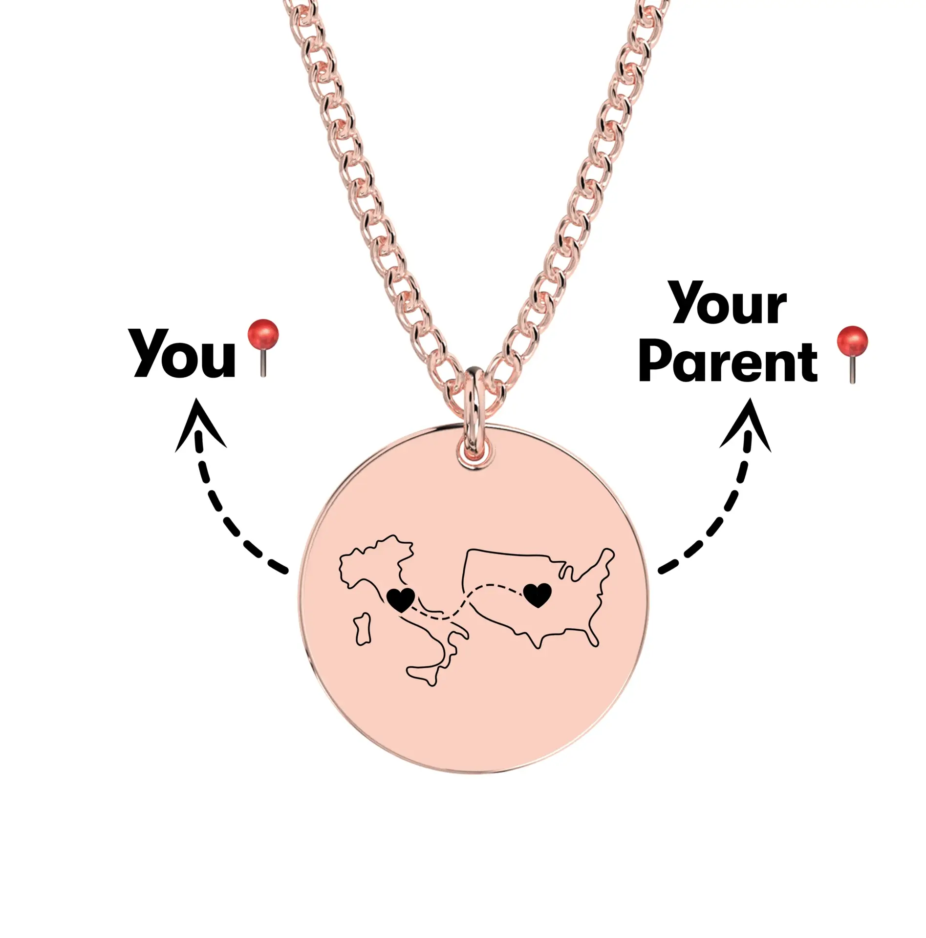 Long Distance Engraved Necklace - Image 9