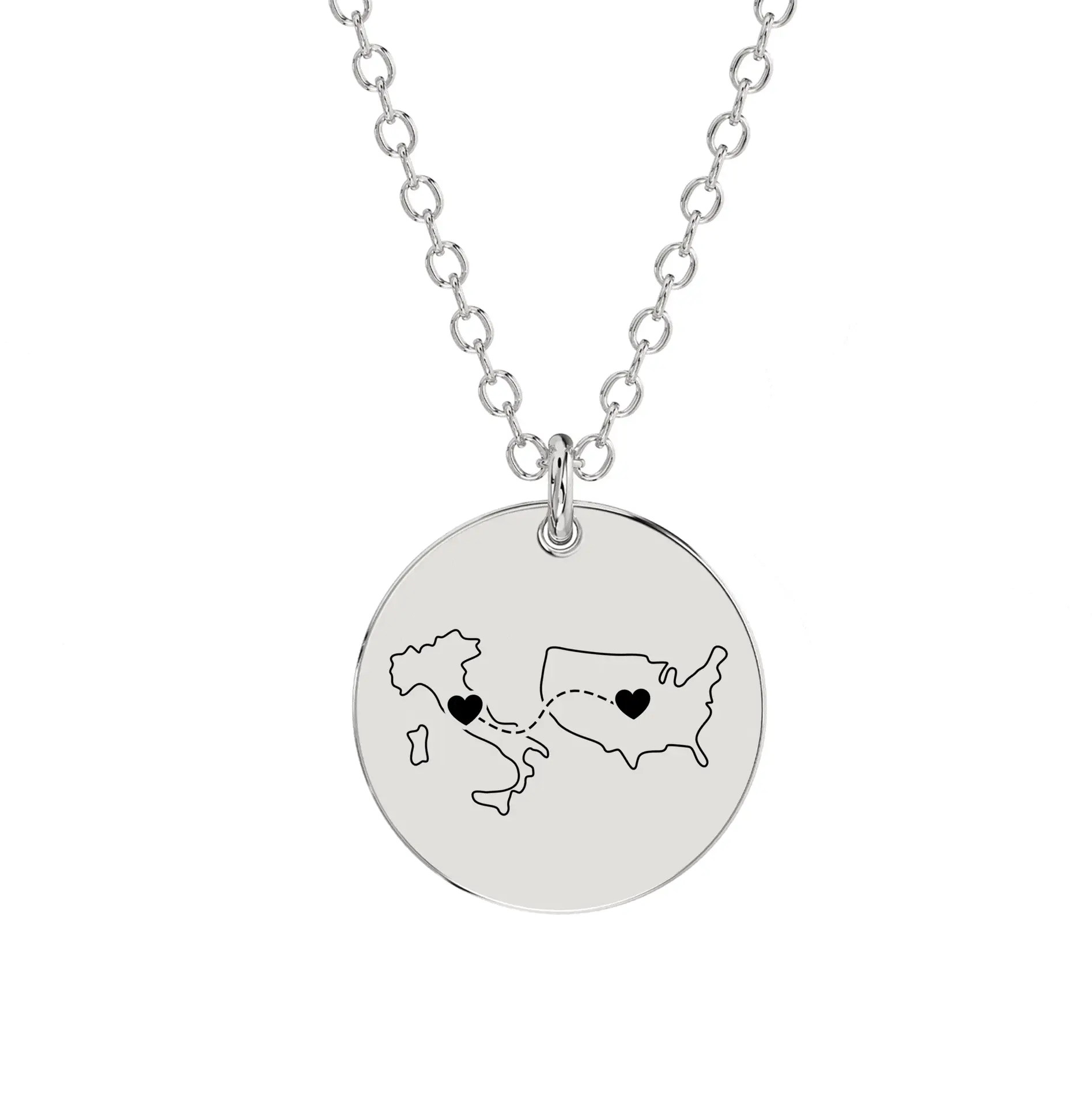 Dual Maps Engraved Necklace - Image 4