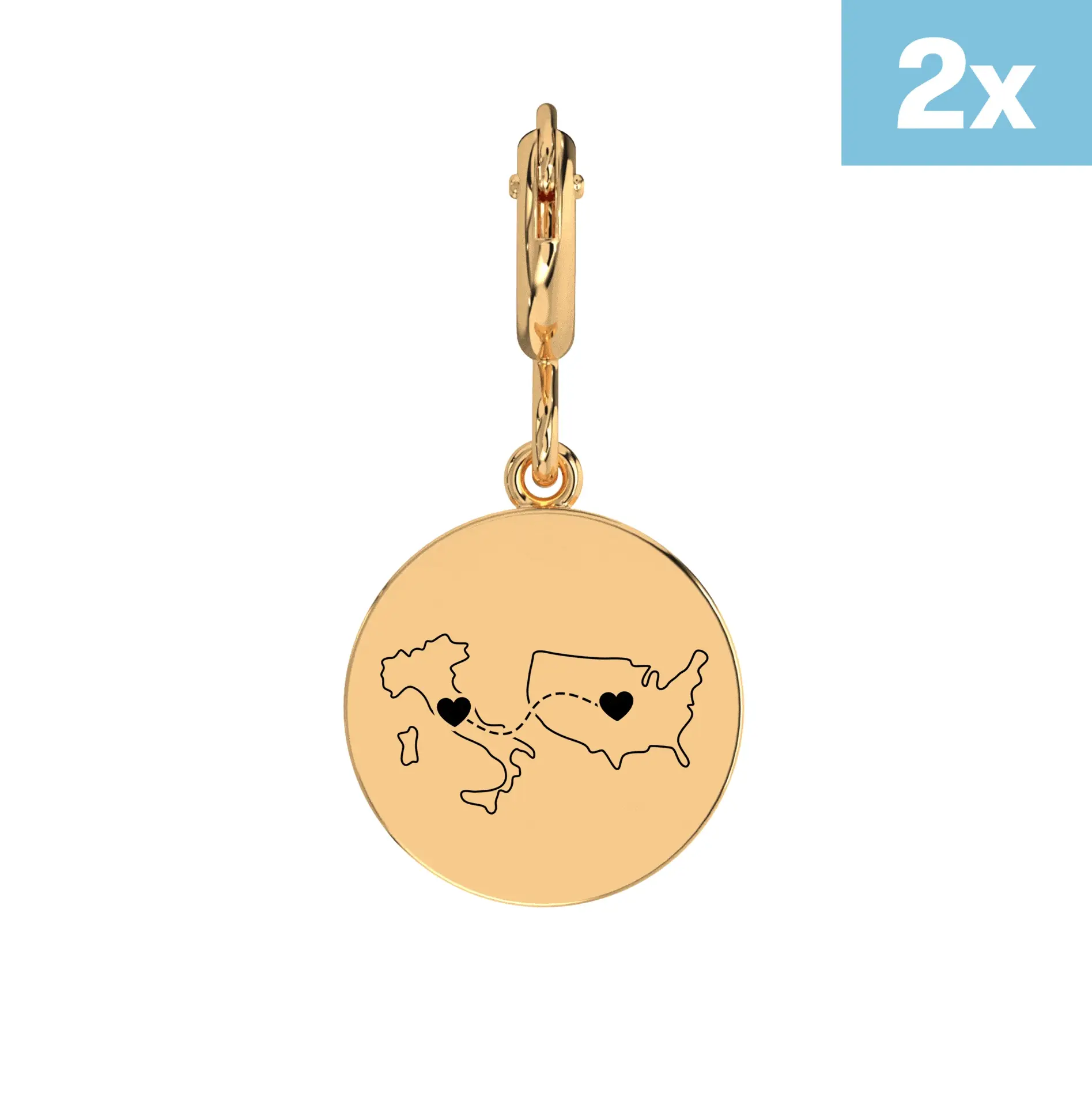 Dual Maps Engraved Earrings - Image 5